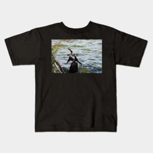 Cormorant on a Lake Kids T-Shirt